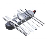 Utazási evőeszközkészlet - Ezüst, 8 darabos