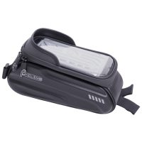 Vízálló kerékpáros táska keretre mobilzsebbel - Fekete, 1 liter