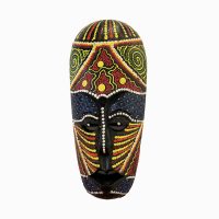 Kézzel festett afrikai stílusú falmaszk - 25 x 11 cm