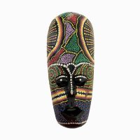 Kézzel festett afrikai stílusú falmaszk - 24,5 x 10,5 cm