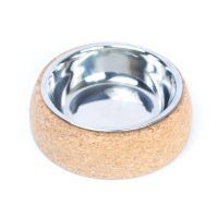 Korkos és rozsdamentes acél tál a házi kedvenceknek