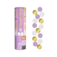 Konfetti kilövő - Arany, lila, fehér