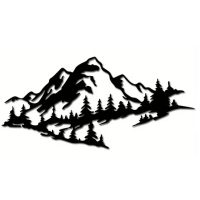 Fém dekoráció 45 x 21,5 cm - Hegyi táj