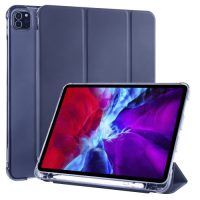 PU ház Apple iPad Pro 11 (2020) + Apple Pencil tároló - Sötét Kék