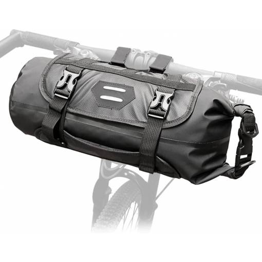 Foto - Vízálló állítható táska a kerékpározáshoz - fekete 3 és 7 liter