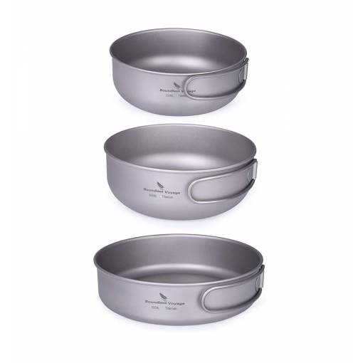 Foto - 3 darabos titán serpenyő készlet - 500 ml, 550 ml, 650 ml