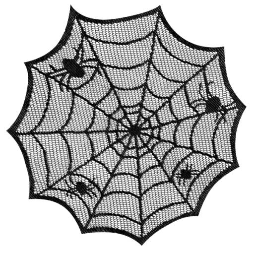 Foto - Csipke asztalterítők pókháló mintával – Fekete, 4 db