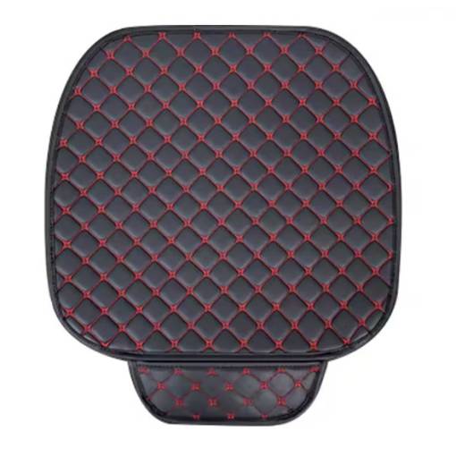 Foto - Bőr autóülésvédő - fekete piros díszítéssel