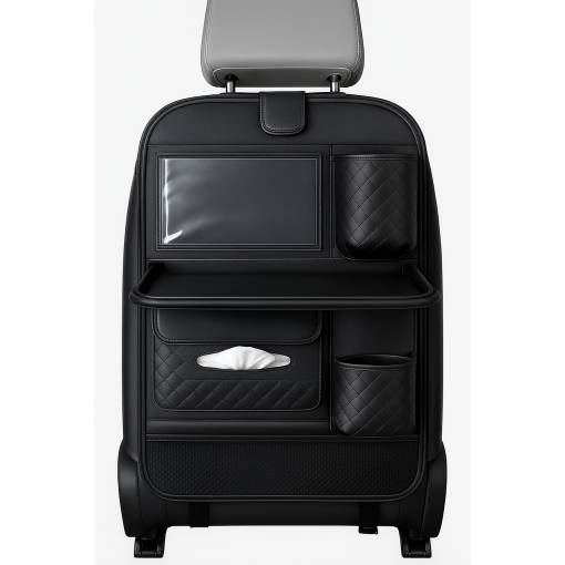 Foto - Autós hátsó ülés szervező - többfunkciós felfüggesztett zseb - fekete mintás