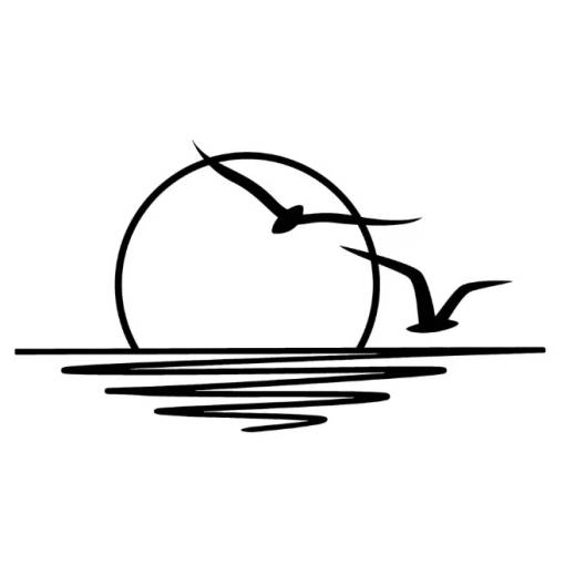 Foto - Fém dekoráció 30 x 17 cm - Naplemente madarakkal