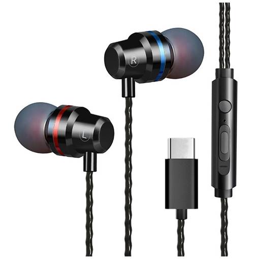 Foto - Vékony T1 fejhallgató (USB-C) - fekete