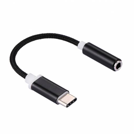 Foto - Tartós USB-C - 3.5 mm jack átalakító - Fekete
