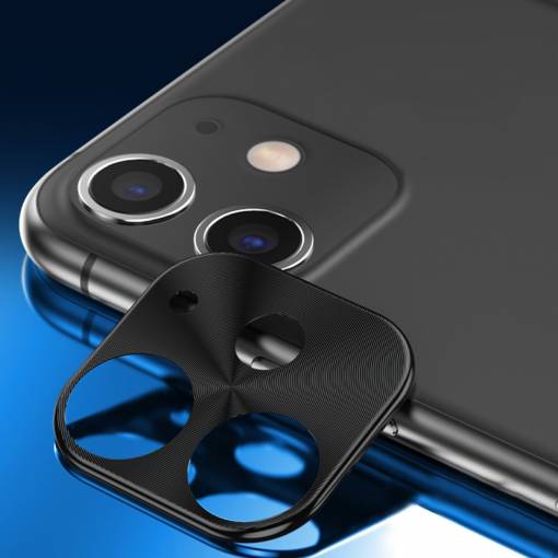 Foto - Fém keret hátulsó kamerához iPhone 11 - Fekete