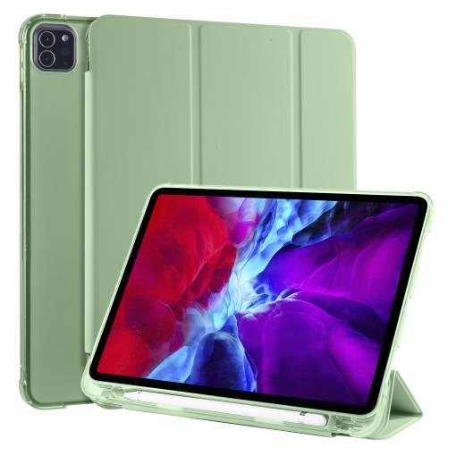 Foto - PU ház Apple iPad Pro 11 (2020) + Apple Pencil tároló - Matcha Zöld