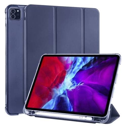 Foto - PU ház Apple iPad Pro 11 (2020) + Apple Pencil tároló - Sötét Kék