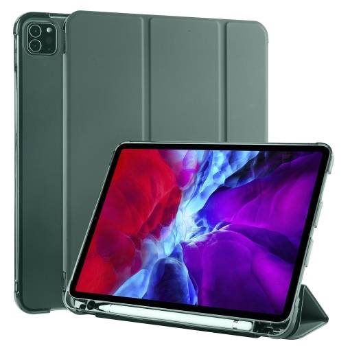 Foto - PU ház Apple iPad Pro 11 (2020) + Apple Pencil tároló - Fenyő Zöld