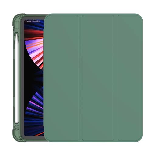 Foto - PU bőrtok Apple iPad Pro 11 (2021) + Apple Pencil tartó - Zöld