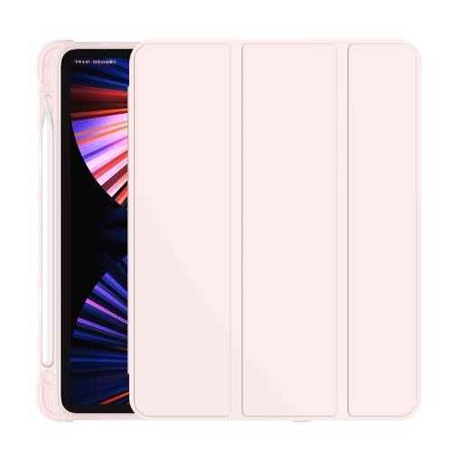 Foto - PU tok Apple iPad Pro 11 (2021) + Apple Pencil tartó - Rózsaszín